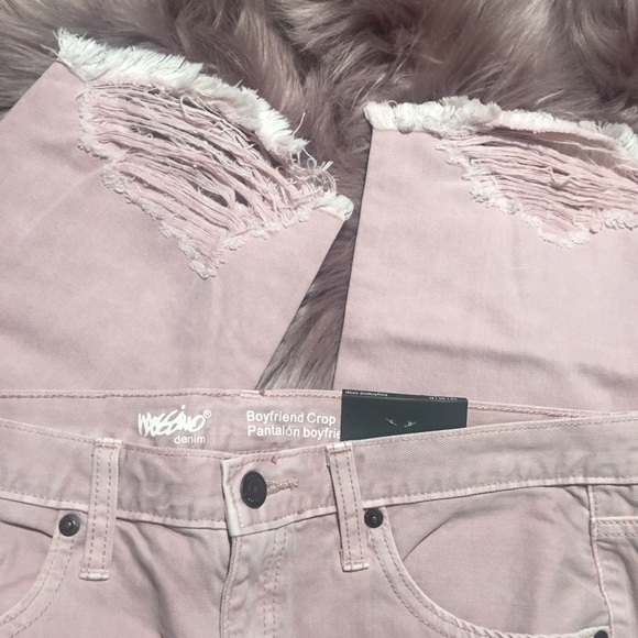 NWT Mossimo Pink Boyfriend Crop Ripped Jeans 16 - Picture 8 of 8
